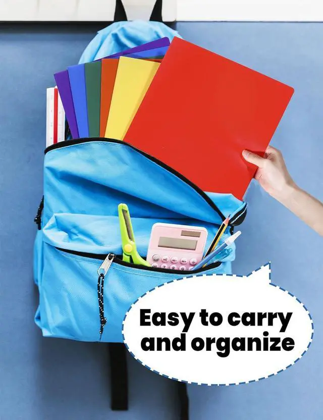 Alt view image 6 of 7 - Folders with Pockets (6 Pack Assorted Colors) Plastic Folders with Pockets Poly Folders for Documents Letter Size 2 Pocket Folders for Kids Home School Office