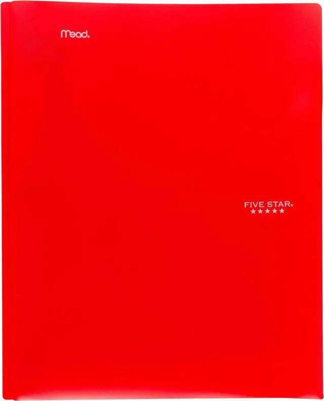 Alt view image 3 of 7 - 2-Pocket Folder 4 Pack Plastic Folder with Prong Fasteners Holds 8-1/2 x 11 Paper Black Fire Red Forest Green Pacific Blue (38140)