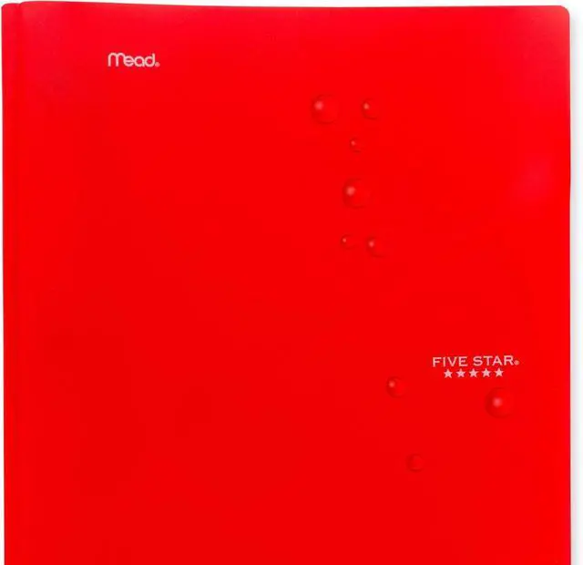 Alt view image 6 of 7 - 2-Pocket Folder 4 Pack Plastic Folder with Prong Fasteners Holds 8-1/2 x 11 Paper Black Fire Red Forest Green Pacific Blue (38140)