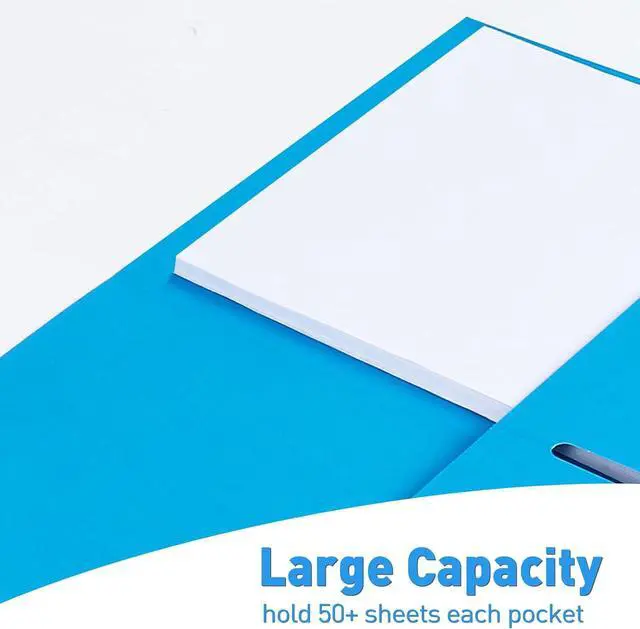 Alt view image 5 of 7 - Two Pocket Folders 125 Pack File Folders with Pockets Fit Letter Size Paper Thick Paper File Folder for School Office Business Home Assorted 5 Colors