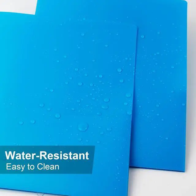 Alt view image 3 of 7 - Plastic Folders with Pockets 2-Pocket Poly Folders Holds 8-1/2 x 11 Paper for School/Office/Home (Lake Blue 6-Pack)