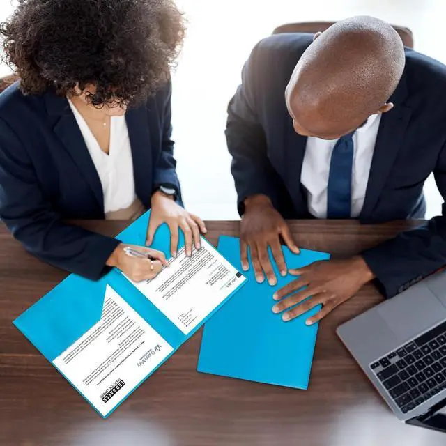 Alt view image 7 of 7 - Plastic Folders with Pockets 2-Pocket Poly Folders Holds 8-1/2 x 11 Paper for School/Office/Home (Lake Blue 6-Pack)