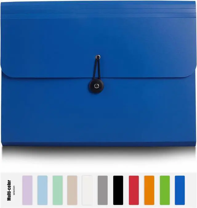 Alt view image 2 of 6 - Expanding File Folder File Organizer 13 Pockets File Organizer Accordion Filing Folder Expandable File Folder for Documents Aesthetic Paper Organizer Folder for Work School Home Office Blue