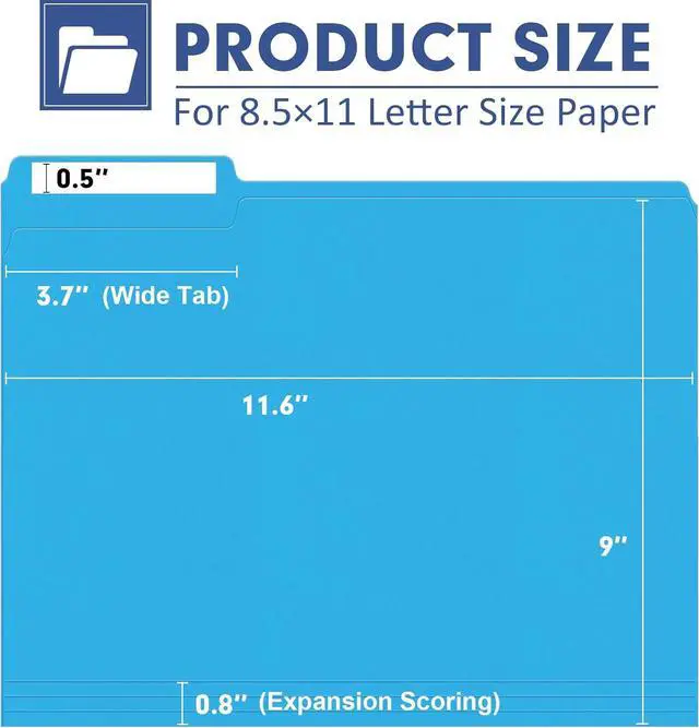 Alt view image 2 of 7 - File Folder 120 Pack Colored File Folder 1/3 Cut Tab Letter Size Assorted 6 Colors Filing Folder for Office School Business