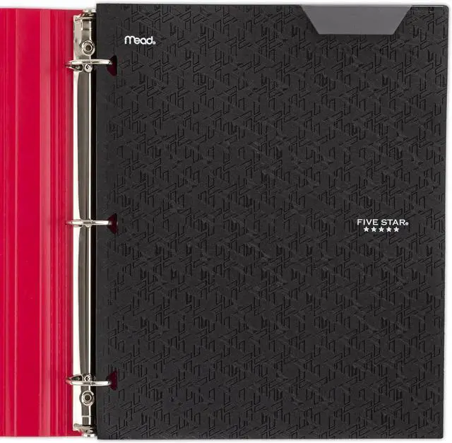 Alt view image 5 of 7 - 2-Pocket Folder Plastic Folder with Stay-Put Tabs Fits 3-Ring Binder Holds 8-1/2 x 11 Paper Black (333420G-ECM)