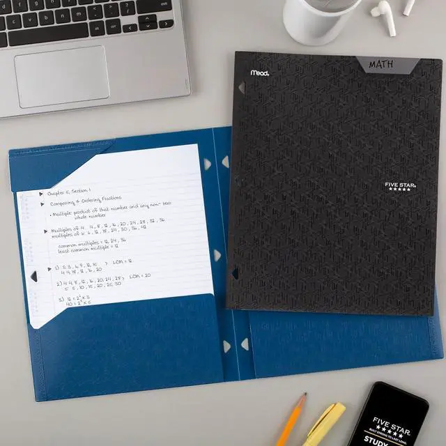 Alt view image 7 of 7 - 2-Pocket Folder Plastic Folder with Stay-Put Tabs Fits 3-Ring Binder Holds 8-1/2 x 11 Paper Black (333420G-ECM)