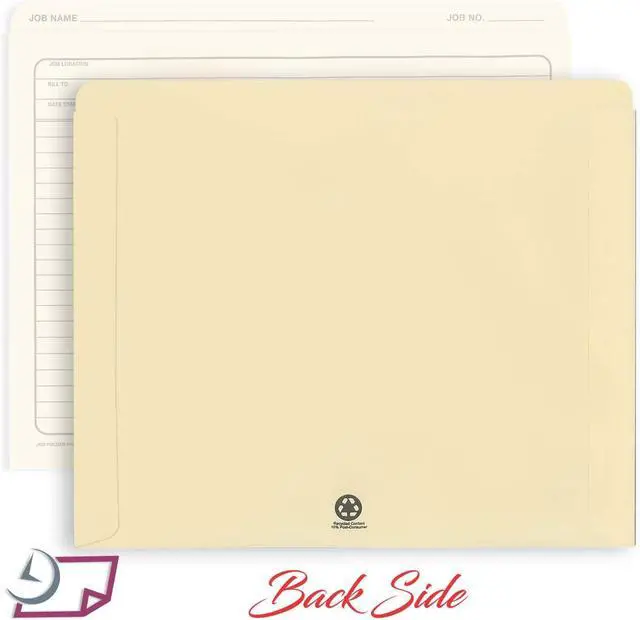 Alt view image 4 of 7 - - Job Folders Manila File Jacket 10 x 12  Heavy Duty - Preprinted to Track Job Progress Calculating Cost and Customer Correspondences - 50 Folders