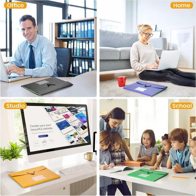 Alt view image 7 of 7 - 5 Pack 7-Pockets Expanding File Folder Accordion File Organizer A4 Letter Size Paper Document Receipt Holder for School Office Supplies