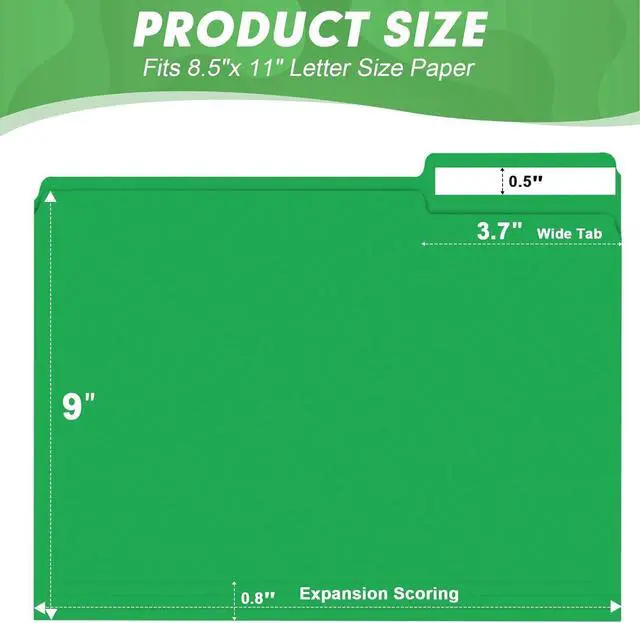 Alt view image 2 of 7 - File Folder 30 Pack 1/3 Cut Tab File Folders Colored File Folders Designed for Office and Classroom Use Letter Size Assorted 6 Colors