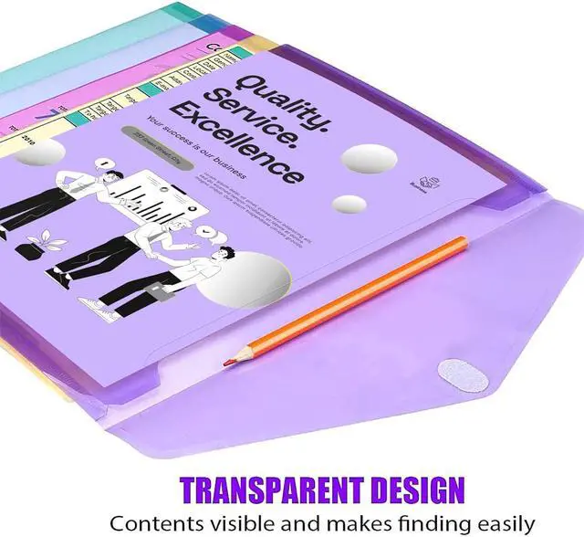 Alt view image 4 of 7 - 12 Pack Plastic Envelopes Poly Envelopes HeavyDuty File Folders Clear Folders with Pockets Folders for Documents Letter A4 Size Filing Folders Travel Bags Office School Paper Storage