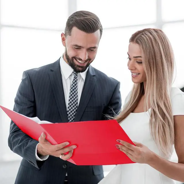 Alt view image 6 of 6 - ? 50 Packs Red File Folders Paper Folder Surface with Waterproofing Letter Size Holds 100 Plus Sheets for School Office Business. (50 Red)