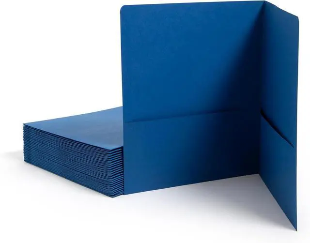 Main image of Smead Two-Pocket Heavyweight Folder Paper Folders with Pockets Letter Size Dark Blue 25 per Box (87854)