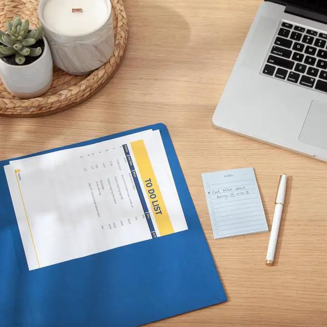 Alt view image 7 of 7 - Smead Two-Pocket Heavyweight Folder Paper Folders with Pockets Letter Size Dark Blue 25 per Box (87854)