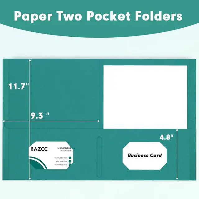 Alt view image 2 of 7 - Two Pocket Folders 75 Pack 2 Pocket Folders Fit Letter Size Paper Paper Folders with Pockets for School Office Business Home Turquoise