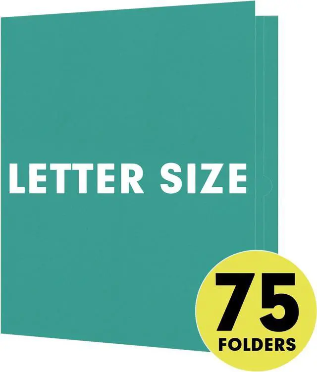 Alt view image 4 of 7 - Two Pocket Folders 75 Pack 2 Pocket Folders Fit Letter Size Paper Paper Folders with Pockets for School Office Business Home Turquoise