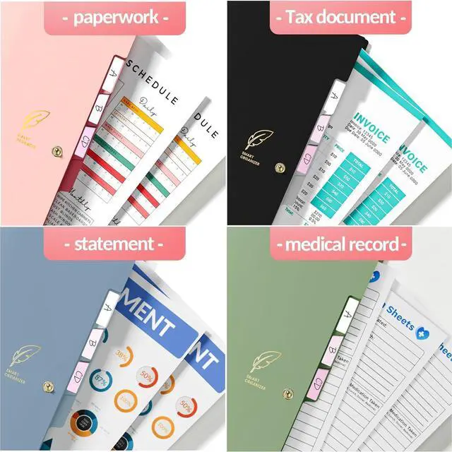 Alt view image 7 of 7 - Aesthetic 8 Pocket Accordion File Organizer Pastel Expanding File Folder for Important Document with Labels Portable Receipt Bill Paper Organizer for Office School Supplies Letter Size Pink