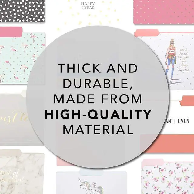 Alt view image 6 of 7 - Designer Black White and Gold Polka Dots File Folders | Set of 9 (3 Designs) | Letter Size Organizers | Decorative Office Supplies | Durable Coated Cardstock | 1/3-Cut Tabs