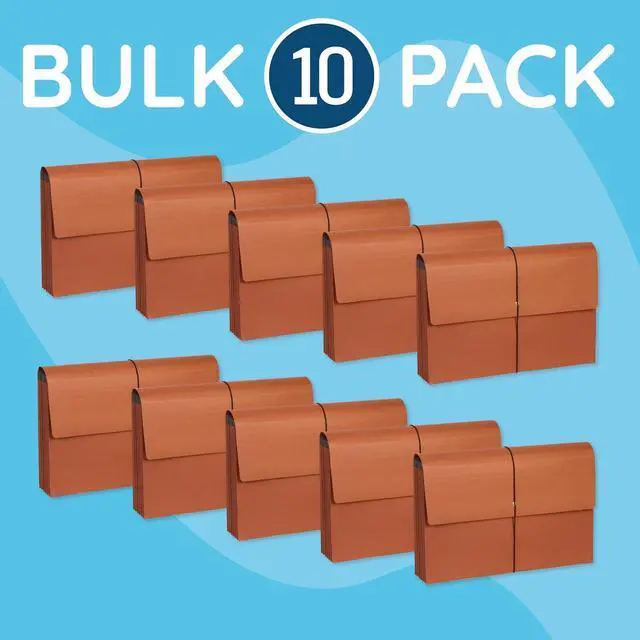 Alt view image 5 of 6 - Blue Summit Accordion File Wallet with Flap and Cord Closure Legal Size 3 Expansion  10 Pack