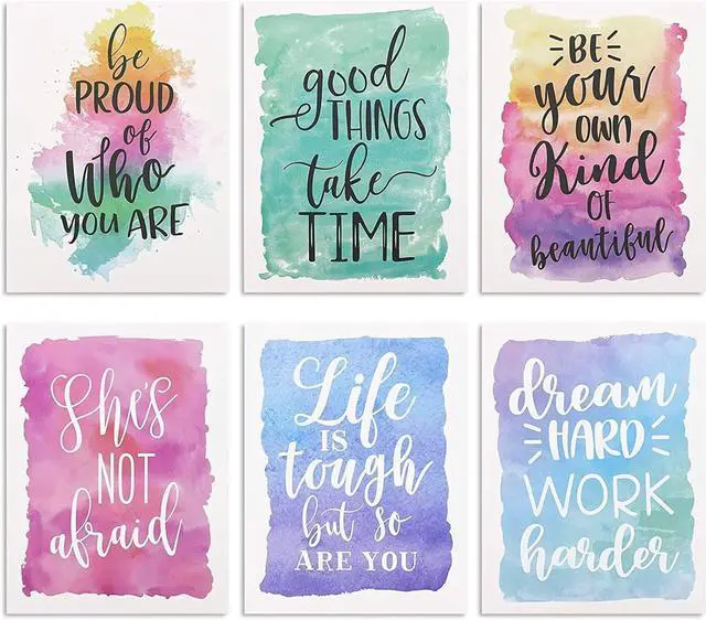Alt view image 7 of 7 - 12 Pack Inspirational 2 Pocket Folders Letter Size 6 Decorative Motivational Designs for School Home Office Women Girls (9x12 inch) - Watercolor - Folders for School Girls