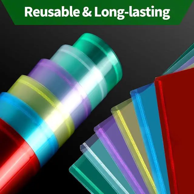 Alt view image 4 of 7 - Plastic File Folders 12 PCS A4 Plastic Envelopes with Snap Closure Folders for Document Reusable File Bags Document Holder for School Office