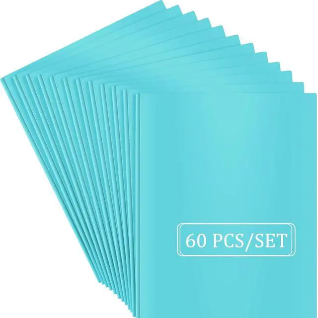 Alt view image 6 of 7 - Heavy Duty Plastic Folder 60 Pack Pocket Folder with brads Letter Size Poly File Plastic Folders with 3 Prongs Fasteners - Assorted Color