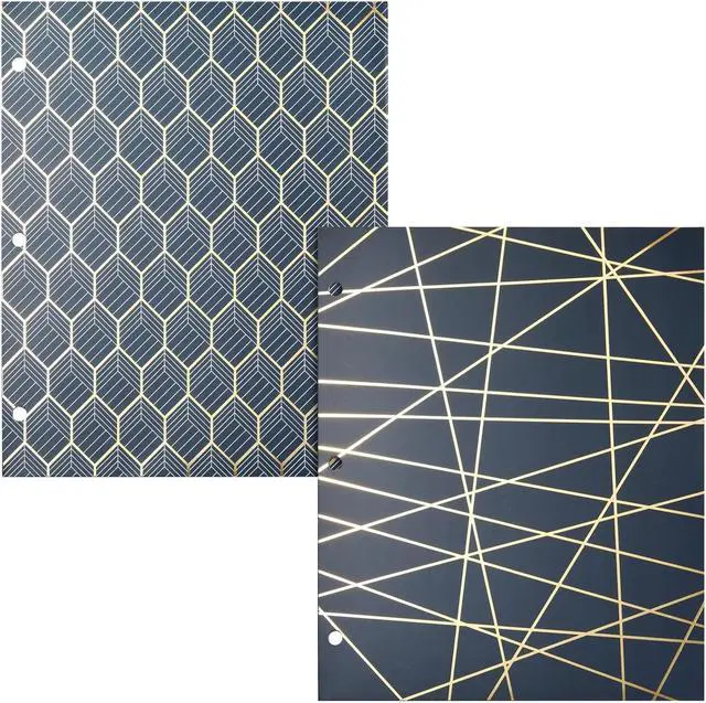 Alt view image 7 of 7 - School Folders with Pockets 3 Hole Punched with 6 Geometric Designs for Office Supplies (9.5 x 12 Inches) - Pack of 6 Pocket Folders