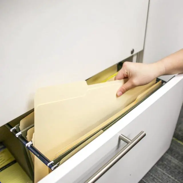 Alt view image 3 of 5 - BAZIC Manila File Folder 1/3 Cut Letter Size Left Right Center Tabs Positions for Organizing Filing Document Storage Total 12-Count