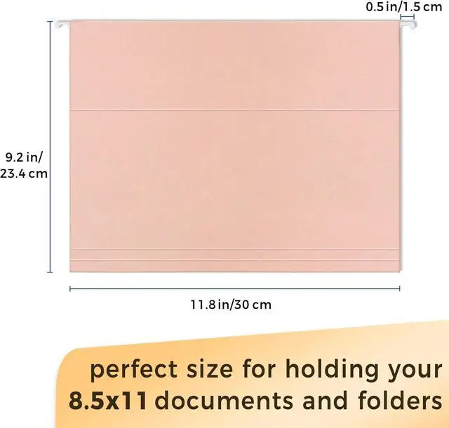 Alt view image 3 of 7 - 25 Count Hanging File Folders Pastel Colors Hanging File Folders Letter Size Hanging Folders with 1/5-cut Tabs Designed for Bulky Files Filing Cabinets Medical Charts