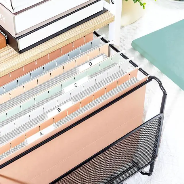 Alt view image 7 of 7 - 25 Count Hanging File Folders Pastel Colors Hanging File Folders Letter Size Hanging Folders with 1/5-cut Tabs Designed for Bulky Files Filing Cabinets Medical Charts