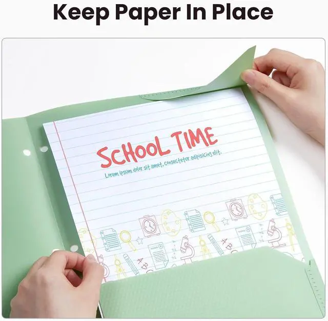 Alt view image 4 of 7 - 4 Pack Plastic Folders with Pockets, Heavy Duty, Fits 3-Ring Binder