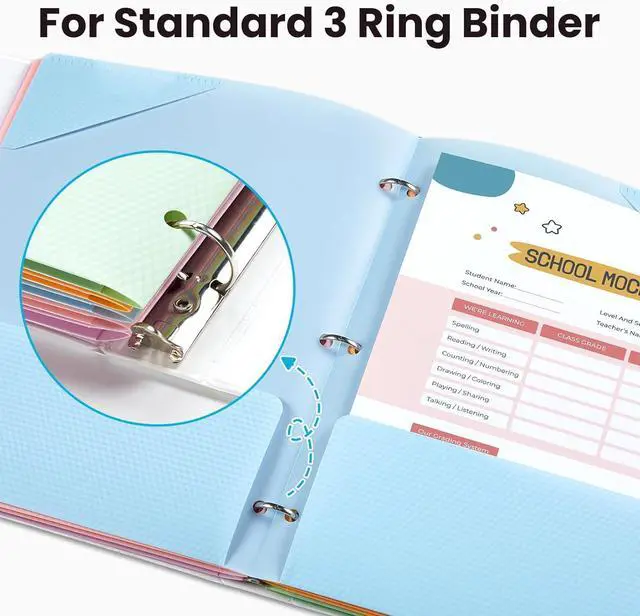 Alt view image 5 of 7 - 4 Pack Plastic Folders with Pockets, Heavy Duty, Fits 3-Ring Binder