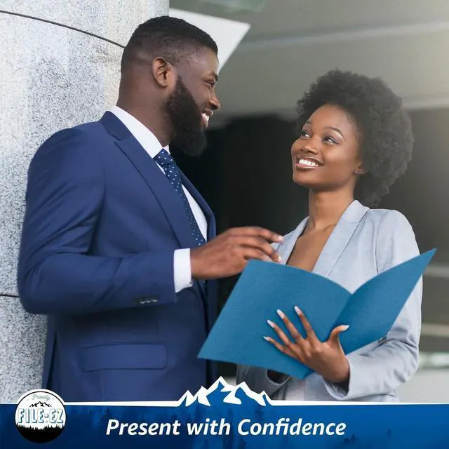 Alt view image 3 of 7 - Two-Pocket Folders Light Blue 125-Pack Textured Paper Letter Size (EZ-32420)