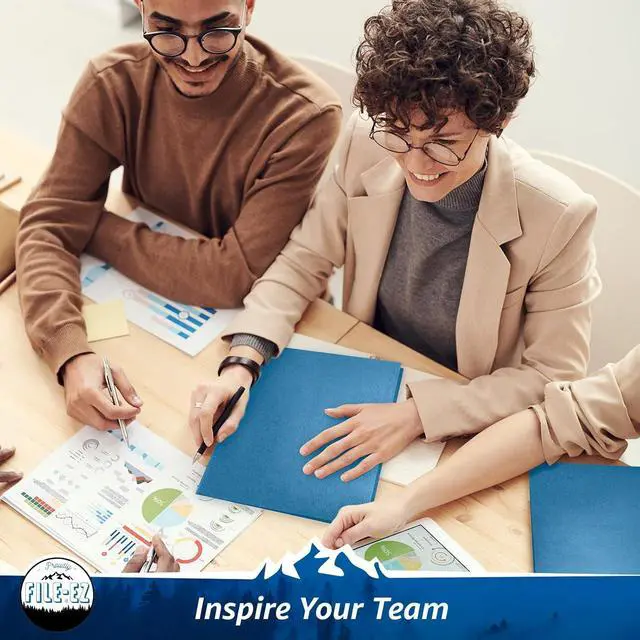 Alt view image 4 of 7 - Two-Pocket Folders Light Blue 125-Pack Textured Paper Letter Size (EZ-32420)