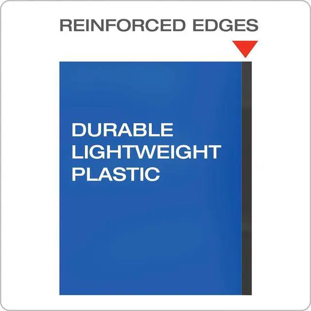 Alt view image 2 of 5 - Two Pocket Folders Plastic Folders with Reinforced Edges Letter Size Red Blue Green Black Purple 5 Per Pack (89114)