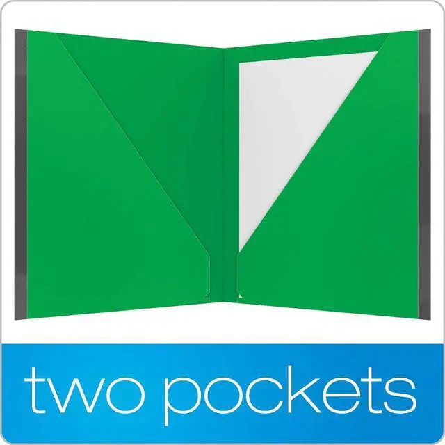 Alt view image 3 of 5 - Two Pocket Folders Plastic Folders with Reinforced Edges Letter Size Red Blue Green Black Purple 5 Per Pack (89114)