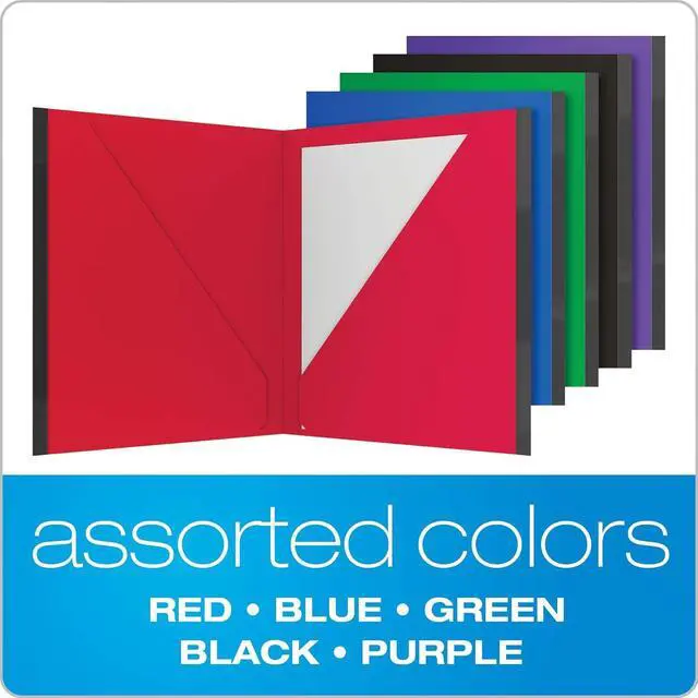 Alt view image 4 of 5 - Two Pocket Folders Plastic Folders with Reinforced Edges Letter Size Red Blue Green Black Purple 5 Per Pack (89114)