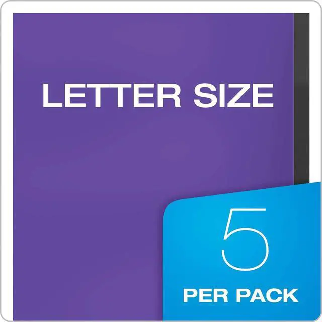 Alt view image 5 of 5 - Two Pocket Folders Plastic Folders with Reinforced Edges Letter Size Red Blue Green Black Purple 5 Per Pack (89114)