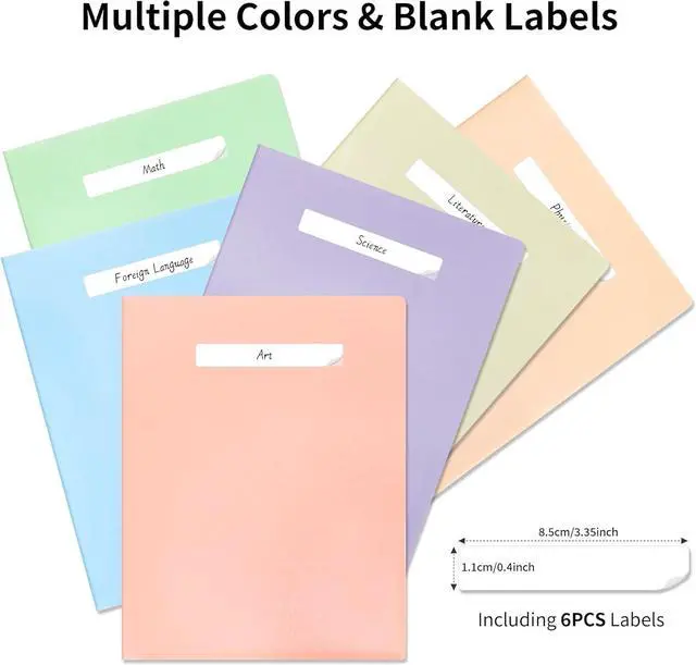 Alt view image 3 of 7 - Folders with Pockets 2 Pocket Plastic Folder with Pockets for School Colored File Folder for Documents Letter Size with Business Card Slot Back to School Office Teacher Supplies(6 Pack Pastel Colors)