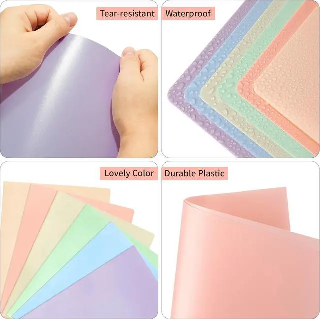 Alt view image 4 of 7 - Folders with Pockets 2 Pocket Plastic Folder with Pockets for School Colored File Folder for Documents Letter Size with Business Card Slot Back to School Office Teacher Supplies(6 Pack Pastel Colors)