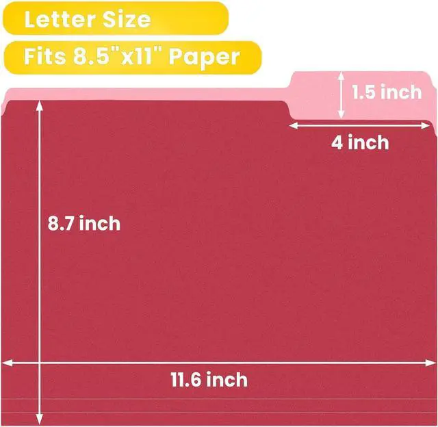 Alt view image 2 of 7 - File Folders 30 Pack Manilla Folders 8.5 x 11 Colored File Folders Home Office School Supplies for Documents Files Paper 6 Assorted Colors