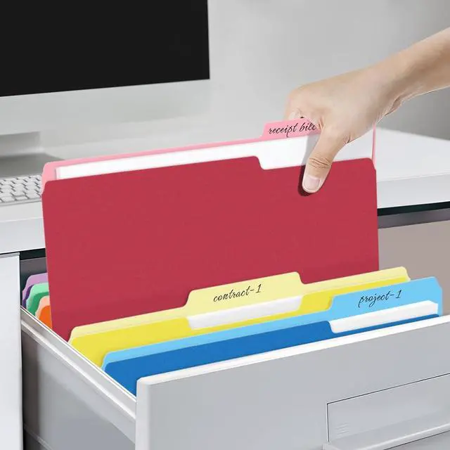 Alt view image 7 of 7 - File Folders 30 Pack Manilla Folders 8.5 x 11 Colored File Folders Home Office School Supplies for Documents Files Paper 6 Assorted Colors
