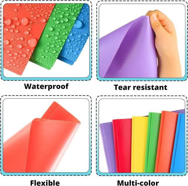 Alt view image 4 of 7 - 2 Pocket Folder with Prongs 3 Prong Folders with Pockets 6 Pack Heavy Duty Plastic Folders File Folders Fit Letter Size for Office School Home Business 6 Assorted Colors