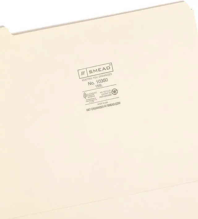 Alt view image 3 of 5 - Smead File Folder 1/5-Cut Tab Assorted Positions Letter Size Manila 100 per Box (10350)