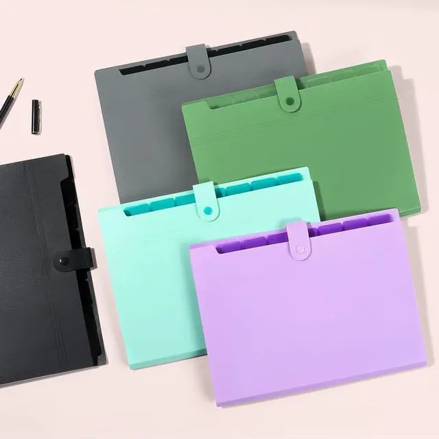 Alt view image 6 of 7 - Expanding File Folder with 8 Pocket Letter Size Accordion File Organizer Portable Folders for Documents Cute Paper Organizer Filling Products for School Office Supplies Mint Green