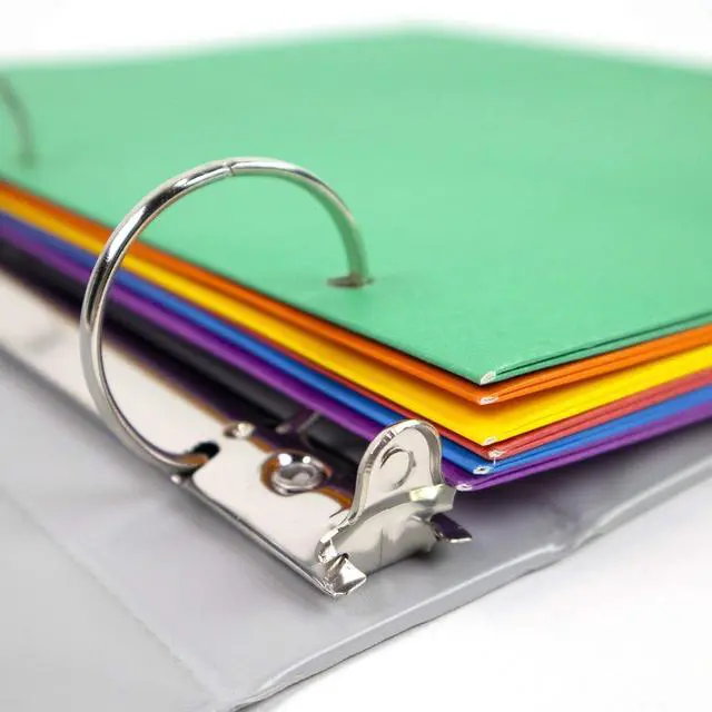 Alt view image 5 of 7 - BAZIC Two Pockets Paper Portfolio 3 Metal Fastener Clips Folder Letter Size Folders for Office Document Papers Organizer Assorted Color 10-Count