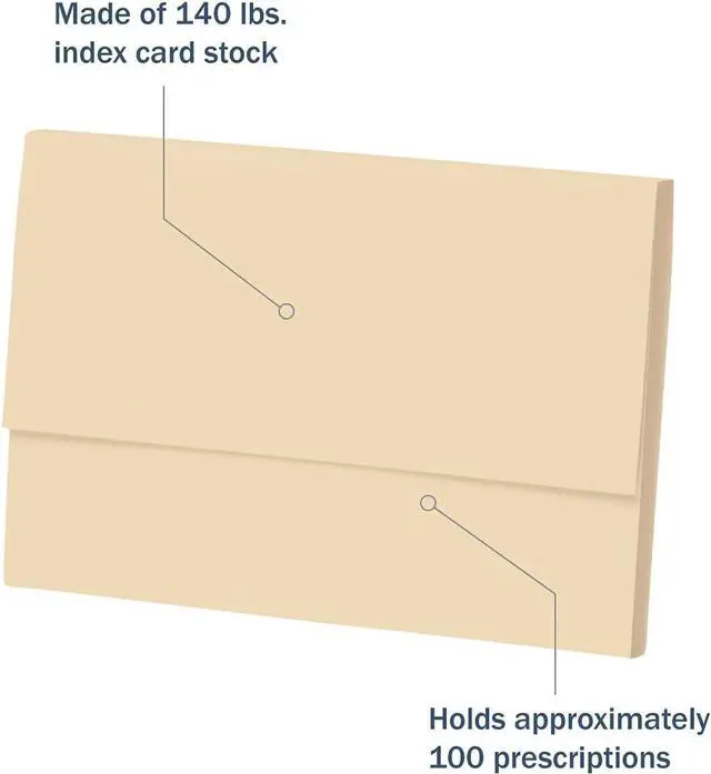 Alt view image 2 of 4 - Apothecary Products Manila Folders For Paper Files Documents XL Double Fold 100 Count Made in the USA (12 x 6 x 4.75)