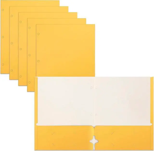 Main image of Two Pocket Portfolio Folders 50-Pack Yellow Letter Size Paper Folders 50 Pieces Yellow