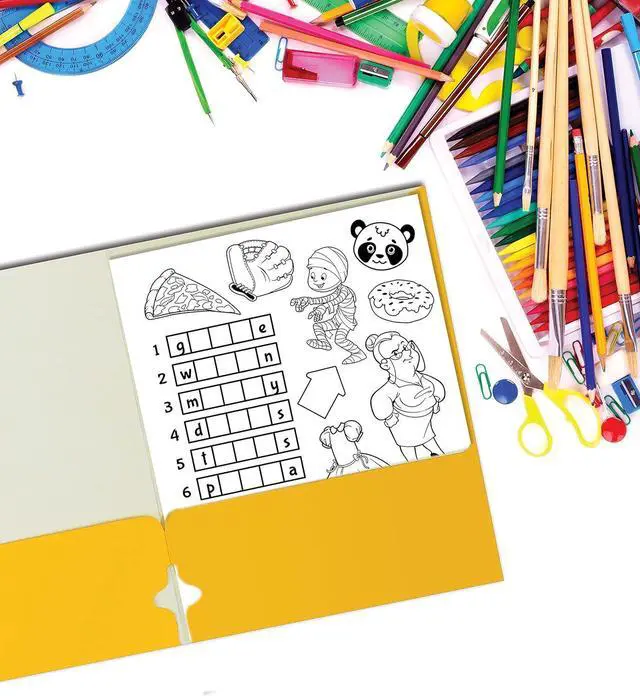 Alt view image 7 of 7 - Two Pocket Portfolio Folders 50-Pack Yellow Letter Size Paper Folders 50 Pieces Yellow