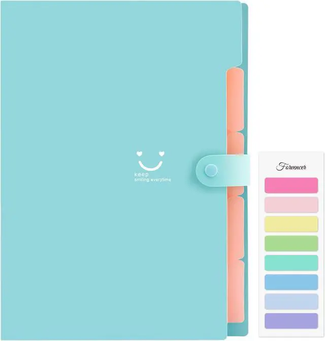 Main image of Accordion File Organizer Letter Size 5 Pocket Expanding File Folder Cute File Folder with Labels Portable File Organizer for School Office Supplies Folders for Documents Jade