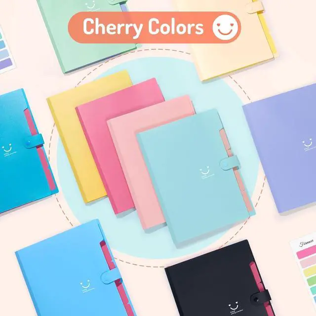 Alt view image 2 of 7 - Accordion File Organizer Letter Size 5 Pocket Expanding File Folder Cute File Folder with Labels Portable File Organizer for School Office Supplies Folders for Documents Jade